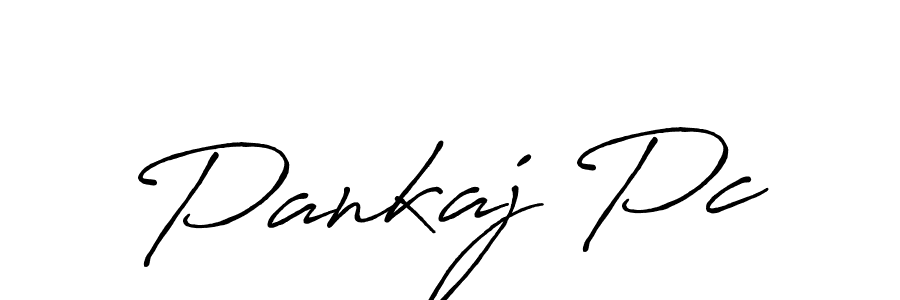 How to make Pankaj Pc name signature. Use Antro_Vectra_Bolder style for creating short signs online. This is the latest handwritten sign. Pankaj Pc signature style 7 images and pictures png