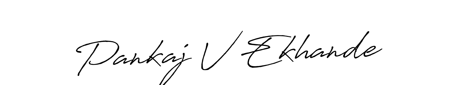 Pankaj V Ekhande stylish signature style. Best Handwritten Sign (Antro_Vectra_Bolder) for my name. Handwritten Signature Collection Ideas for my name Pankaj V Ekhande. Pankaj V Ekhande signature style 7 images and pictures png