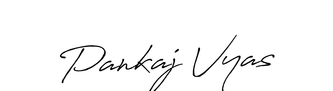 Create a beautiful signature design for name Pankaj Vyas. With this signature (Antro_Vectra_Bolder) fonts, you can make a handwritten signature for free. Pankaj Vyas signature style 7 images and pictures png