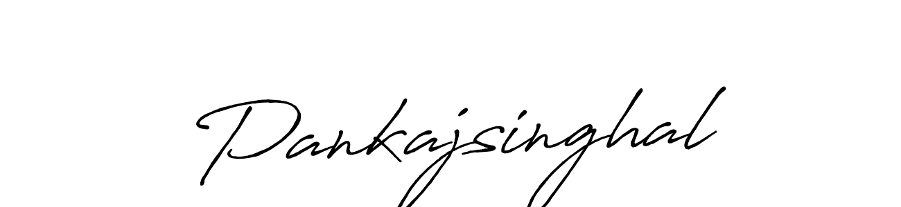 How to make Pankajsinghal name signature. Use Antro_Vectra_Bolder style for creating short signs online. This is the latest handwritten sign. Pankajsinghal signature style 7 images and pictures png