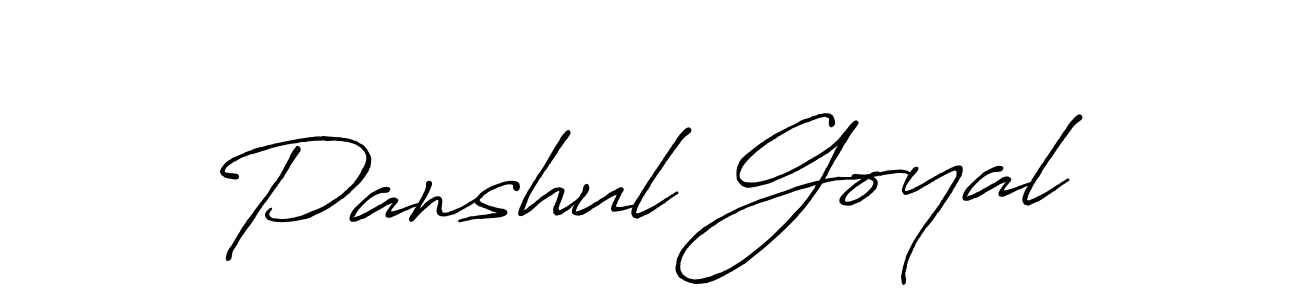 Also we have Panshul Goyal name is the best signature style. Create professional handwritten signature collection using Antro_Vectra_Bolder autograph style. Panshul Goyal signature style 7 images and pictures png