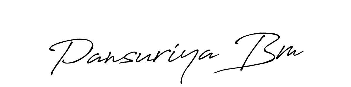 How to make Pansuriya Bm name signature. Use Antro_Vectra_Bolder style for creating short signs online. This is the latest handwritten sign. Pansuriya Bm signature style 7 images and pictures png