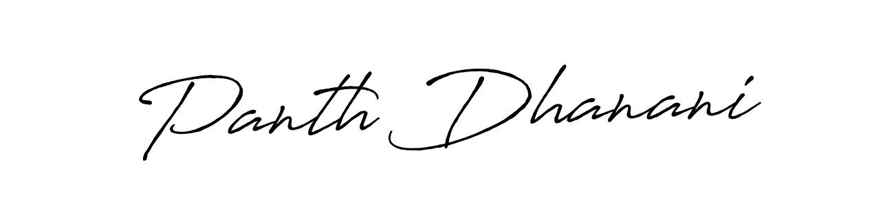 How to make Panth Dhanani name signature. Use Antro_Vectra_Bolder style for creating short signs online. This is the latest handwritten sign. Panth Dhanani signature style 7 images and pictures png