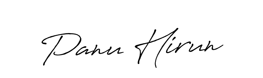 How to make Panu Hirun name signature. Use Antro_Vectra_Bolder style for creating short signs online. This is the latest handwritten sign. Panu Hirun signature style 7 images and pictures png