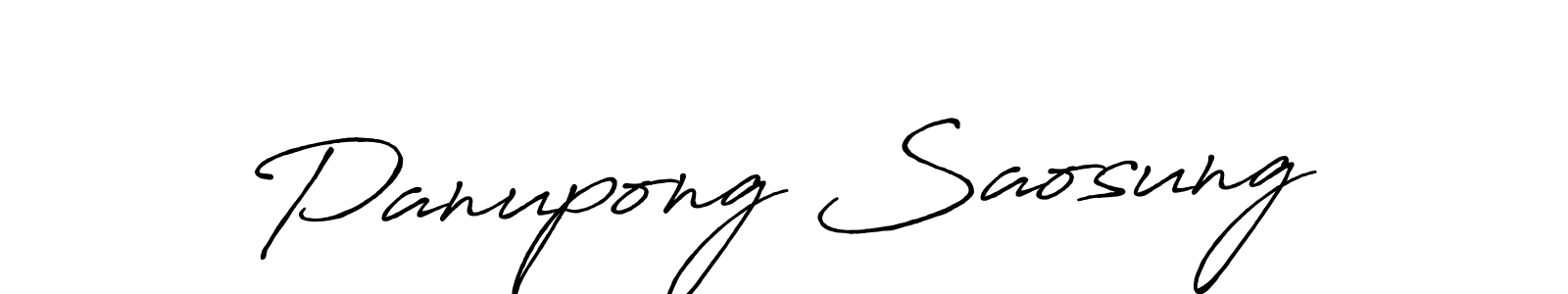 if you are searching for the best signature style for your name Panupong Saosung. so please give up your signature search. here we have designed multiple signature styles  using Antro_Vectra_Bolder. Panupong Saosung signature style 7 images and pictures png