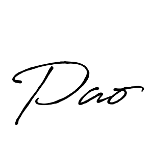 Use a signature maker to create a handwritten signature online. With this signature software, you can design (Antro_Vectra_Bolder) your own signature for name Pao. Pao signature style 7 images and pictures png