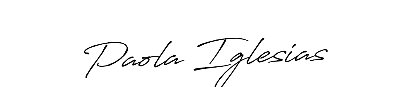 Make a beautiful signature design for name Paola Iglesias. With this signature (Antro_Vectra_Bolder) style, you can create a handwritten signature for free. Paola Iglesias signature style 7 images and pictures png