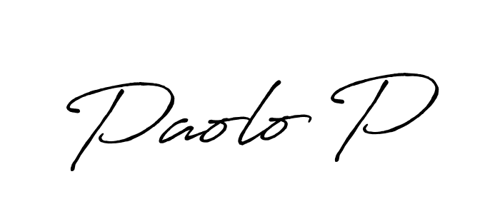 Use a signature maker to create a handwritten signature online. With this signature software, you can design (Antro_Vectra_Bolder) your own signature for name Paolo P. Paolo P signature style 7 images and pictures png