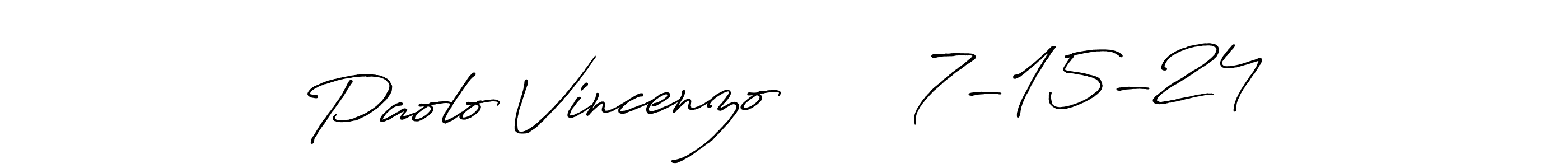 Design your own signature with our free online signature maker. With this signature software, you can create a handwritten (Antro_Vectra_Bolder) signature for name Paolo Vincenzo       7-15-24. Paolo Vincenzo       7-15-24 signature style 7 images and pictures png