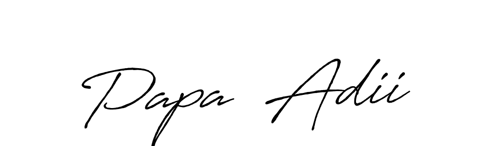 Use a signature maker to create a handwritten signature online. With this signature software, you can design (Antro_Vectra_Bolder) your own signature for name Papa  Adii. Papa  Adii signature style 7 images and pictures png