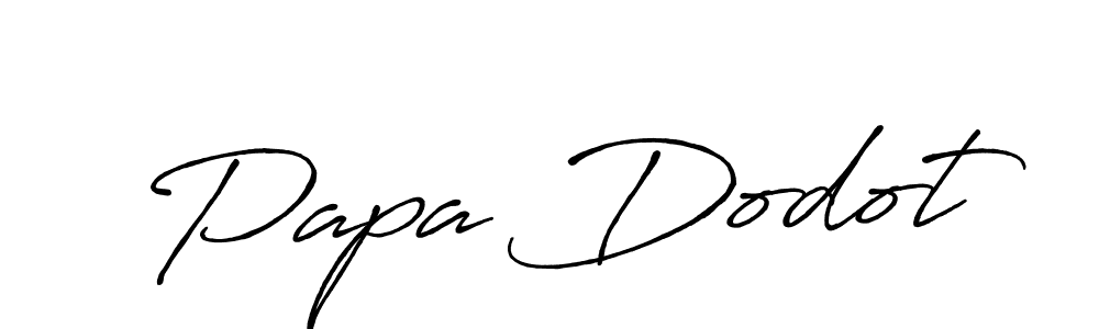 Also You can easily find your signature by using the search form. We will create Papa Dodot name handwritten signature images for you free of cost using Antro_Vectra_Bolder sign style. Papa Dodot signature style 7 images and pictures png