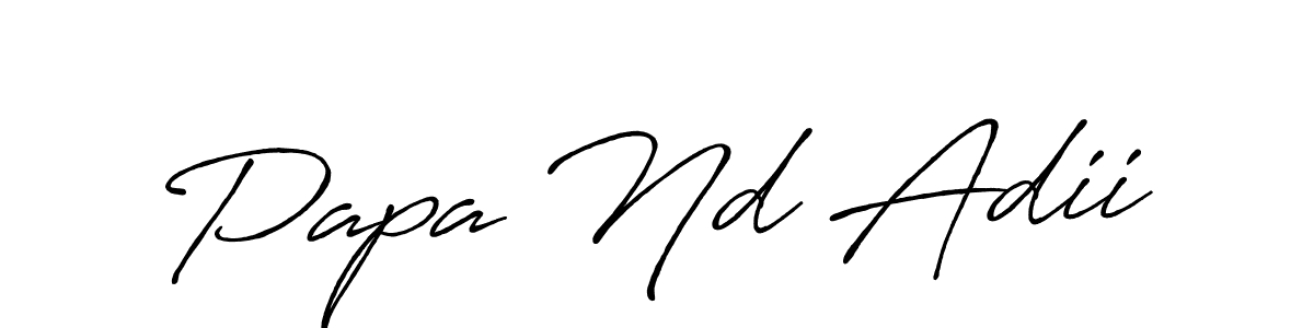Create a beautiful signature design for name Papa Nd Adii. With this signature (Antro_Vectra_Bolder) fonts, you can make a handwritten signature for free. Papa Nd Adii signature style 7 images and pictures png