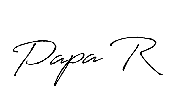 The best way (Antro_Vectra_Bolder) to make a short signature is to pick only two or three words in your name. The name Papa R include a total of six letters. For converting this name. Papa R signature style 7 images and pictures png