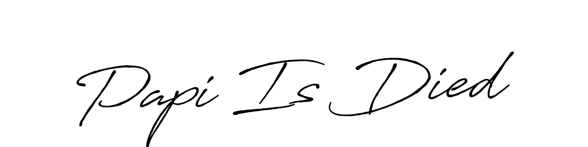 Antro_Vectra_Bolder is a professional signature style that is perfect for those who want to add a touch of class to their signature. It is also a great choice for those who want to make their signature more unique. Get Papi Is Died name to fancy signature for free. Papi Is Died signature style 7 images and pictures png