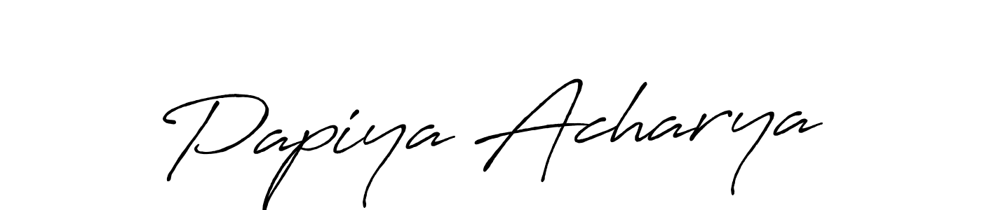 How to make Papiya Acharya name signature. Use Antro_Vectra_Bolder style for creating short signs online. This is the latest handwritten sign. Papiya Acharya signature style 7 images and pictures png
