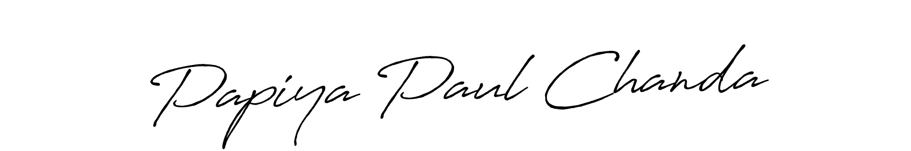 How to make Papiya Paul Chanda name signature. Use Antro_Vectra_Bolder style for creating short signs online. This is the latest handwritten sign. Papiya Paul Chanda signature style 7 images and pictures png