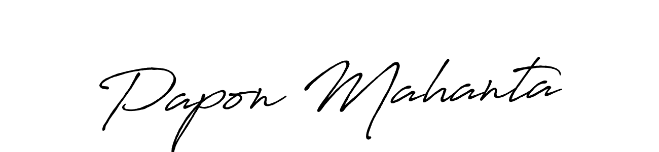 How to make Papon Mahanta name signature. Use Antro_Vectra_Bolder style for creating short signs online. This is the latest handwritten sign. Papon Mahanta signature style 7 images and pictures png