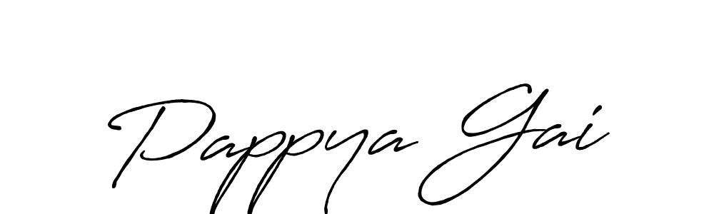 How to make Pappya Gai name signature. Use Antro_Vectra_Bolder style for creating short signs online. This is the latest handwritten sign. Pappya Gai signature style 7 images and pictures png