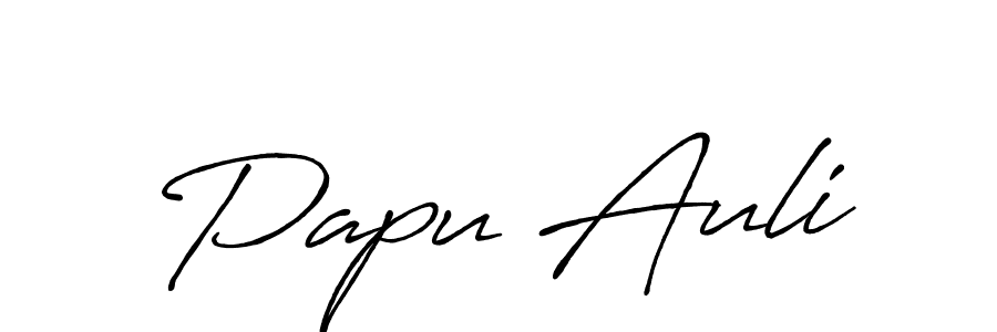 How to make Papu Auli name signature. Use Antro_Vectra_Bolder style for creating short signs online. This is the latest handwritten sign. Papu Auli signature style 7 images and pictures png