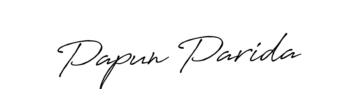 Make a beautiful signature design for name Papun Parida. With this signature (Antro_Vectra_Bolder) style, you can create a handwritten signature for free. Papun Parida signature style 7 images and pictures png
