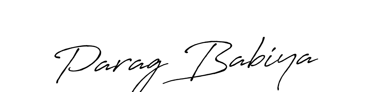 Also we have Parag Babiya name is the best signature style. Create professional handwritten signature collection using Antro_Vectra_Bolder autograph style. Parag Babiya signature style 7 images and pictures png