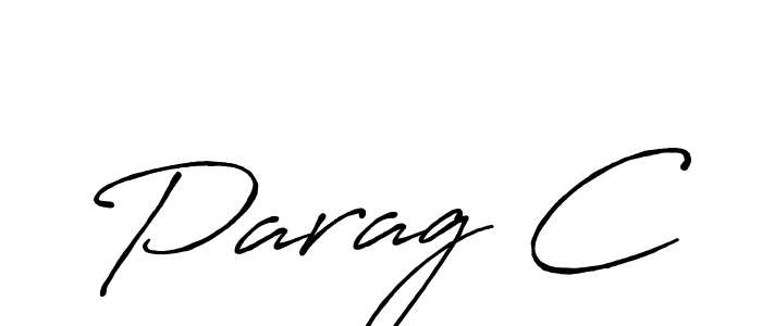 How to make Parag C signature? Antro_Vectra_Bolder is a professional autograph style. Create handwritten signature for Parag C name. Parag C signature style 7 images and pictures png