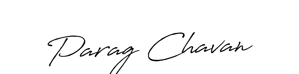 How to make Parag Chavan name signature. Use Antro_Vectra_Bolder style for creating short signs online. This is the latest handwritten sign. Parag Chavan signature style 7 images and pictures png