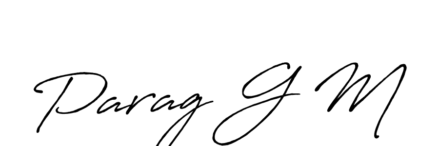 Similarly Antro_Vectra_Bolder is the best handwritten signature design. Signature creator online .You can use it as an online autograph creator for name Parag G M. Parag G M signature style 7 images and pictures png