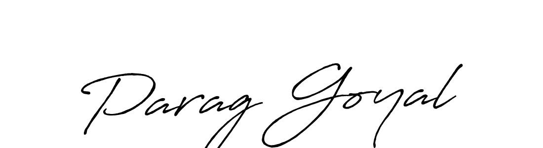 Create a beautiful signature design for name Parag Goyal. With this signature (Antro_Vectra_Bolder) fonts, you can make a handwritten signature for free. Parag Goyal signature style 7 images and pictures png