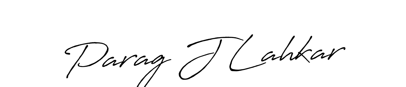 Design your own signature with our free online signature maker. With this signature software, you can create a handwritten (Antro_Vectra_Bolder) signature for name Parag J Lahkar. Parag J Lahkar signature style 7 images and pictures png