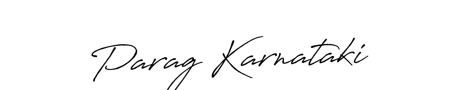 Parag Karnataki stylish signature style. Best Handwritten Sign (Antro_Vectra_Bolder) for my name. Handwritten Signature Collection Ideas for my name Parag Karnataki. Parag Karnataki signature style 7 images and pictures png