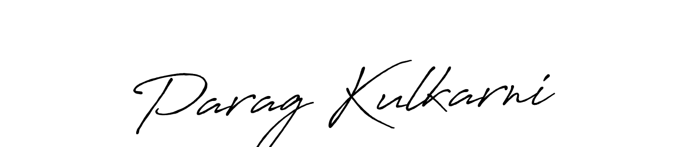 Make a beautiful signature design for name Parag Kulkarni. With this signature (Antro_Vectra_Bolder) style, you can create a handwritten signature for free. Parag Kulkarni signature style 7 images and pictures png