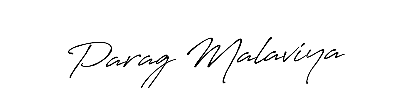 Design your own signature with our free online signature maker. With this signature software, you can create a handwritten (Antro_Vectra_Bolder) signature for name Parag Malaviya. Parag Malaviya signature style 7 images and pictures png