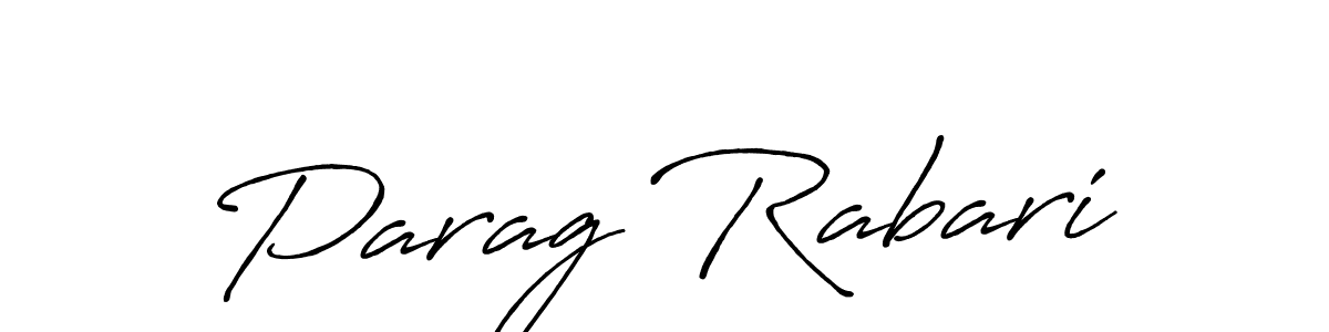 Use a signature maker to create a handwritten signature online. With this signature software, you can design (Antro_Vectra_Bolder) your own signature for name Parag Rabari. Parag Rabari signature style 7 images and pictures png