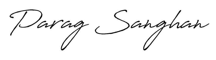 Enhance your business communications with Parag Sanghan signature in Antro_Vectra_Bolder lettering. Clean, modern, and universally compatible. Parag Sanghan signature style 7 images and pictures png