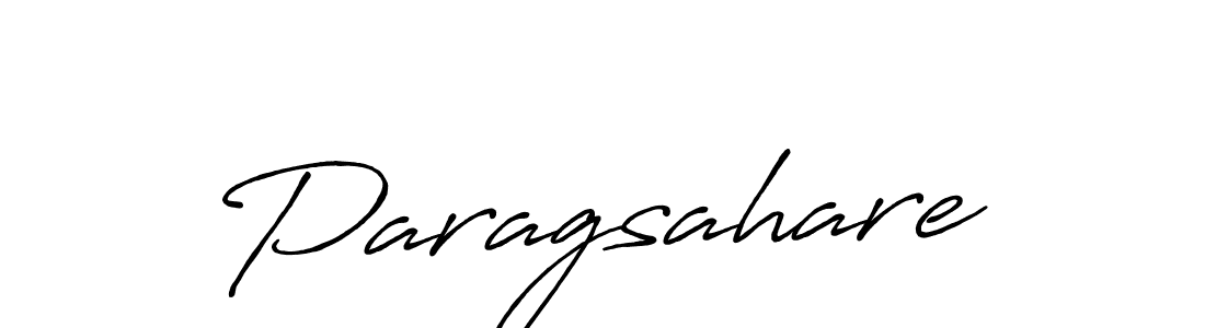 How to make Paragsahare name signature. Use Antro_Vectra_Bolder style for creating short signs online. This is the latest handwritten sign. Paragsahare signature style 7 images and pictures png