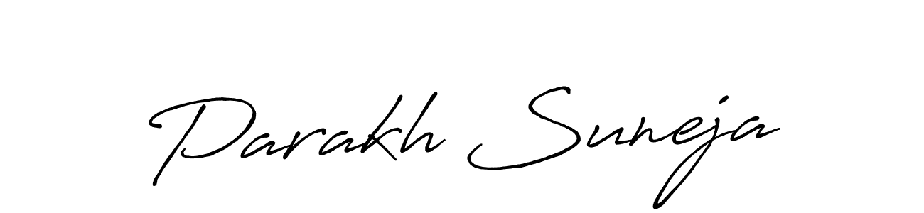 Parakh Suneja stylish signature style. Best Handwritten Sign (Antro_Vectra_Bolder) for my name. Handwritten Signature Collection Ideas for my name Parakh Suneja. Parakh Suneja signature style 7 images and pictures png