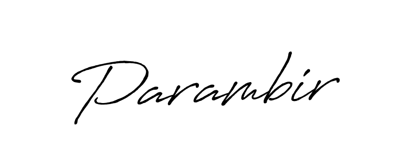 Use a signature maker to create a handwritten signature online. With this signature software, you can design (Antro_Vectra_Bolder) your own signature for name Parambir. Parambir signature style 7 images and pictures png