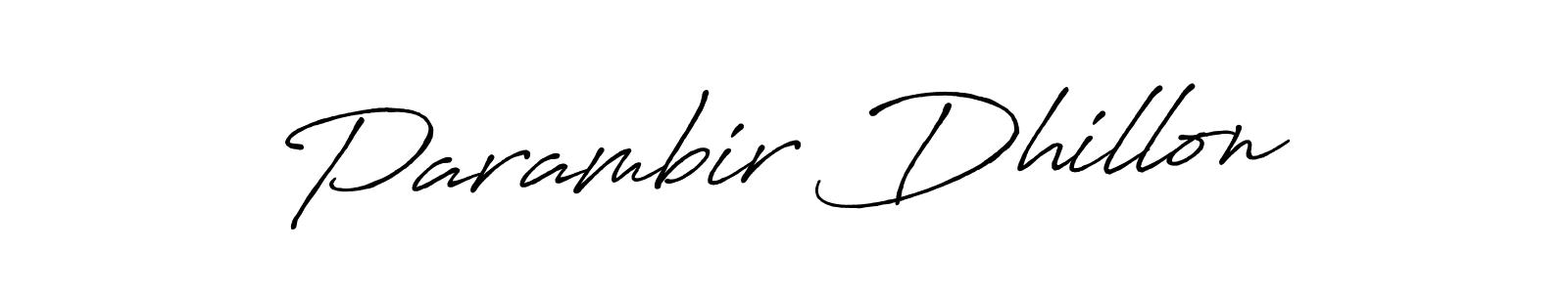 Also we have Parambir Dhillon name is the best signature style. Create professional handwritten signature collection using Antro_Vectra_Bolder autograph style. Parambir Dhillon signature style 7 images and pictures png