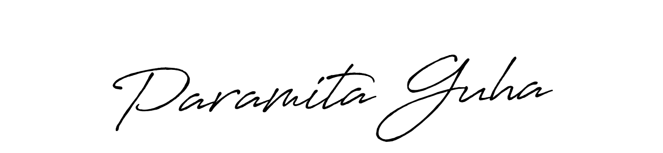 Make a beautiful signature design for name Paramita Guha. With this signature (Antro_Vectra_Bolder) style, you can create a handwritten signature for free. Paramita Guha signature style 7 images and pictures png