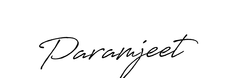 Make a beautiful signature design for name Paramjeet. With this signature (Antro_Vectra_Bolder) style, you can create a handwritten signature for free. Paramjeet signature style 7 images and pictures png