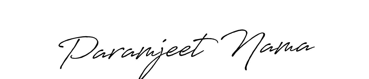 Create a beautiful signature design for name Paramjeet Nama. With this signature (Antro_Vectra_Bolder) fonts, you can make a handwritten signature for free. Paramjeet Nama signature style 7 images and pictures png