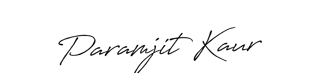 Make a beautiful signature design for name Paramjit Kaur. With this signature (Antro_Vectra_Bolder) style, you can create a handwritten signature for free. Paramjit Kaur signature style 7 images and pictures png