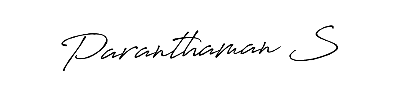 Create a beautiful signature design for name Paranthaman S. With this signature (Antro_Vectra_Bolder) fonts, you can make a handwritten signature for free. Paranthaman S signature style 7 images and pictures png