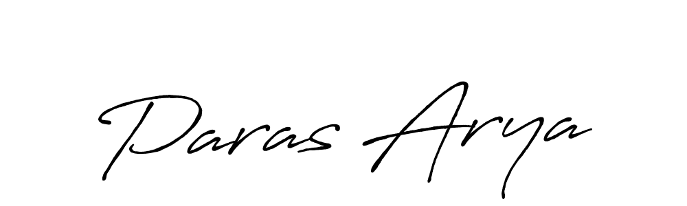 Also we have Paras Arya name is the best signature style. Create professional handwritten signature collection using Antro_Vectra_Bolder autograph style. Paras Arya signature style 7 images and pictures png