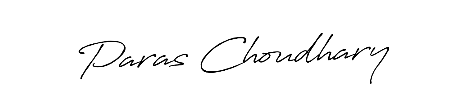 Design your own signature with our free online signature maker. With this signature software, you can create a handwritten (Antro_Vectra_Bolder) signature for name Paras Choudhary. Paras Choudhary signature style 7 images and pictures png