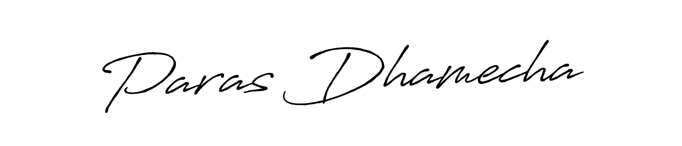 You can use this online signature creator to create a handwritten signature for the name Paras Dhamecha. This is the best online autograph maker. Paras Dhamecha signature style 7 images and pictures png