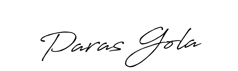 Also we have Paras Gola name is the best signature style. Create professional handwritten signature collection using Antro_Vectra_Bolder autograph style. Paras Gola signature style 7 images and pictures png