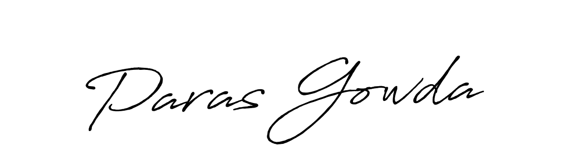 The best way (Antro_Vectra_Bolder) to make a short signature is to pick only two or three words in your name. The name Paras Gowda include a total of six letters. For converting this name. Paras Gowda signature style 7 images and pictures png