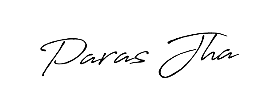 Make a beautiful signature design for name Paras Jha. With this signature (Antro_Vectra_Bolder) style, you can create a handwritten signature for free. Paras Jha signature style 7 images and pictures png